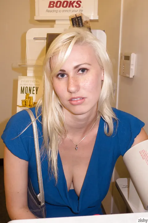 Iris Robie: Pale Thick Blonde with Big Tits Strips Out of Her Skirt in Heels – photo 11 of 11