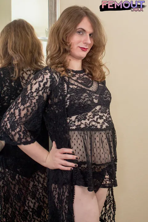 Thick Trans Woman Strips Nude and Poses with a Dildo – photo 2 of 16