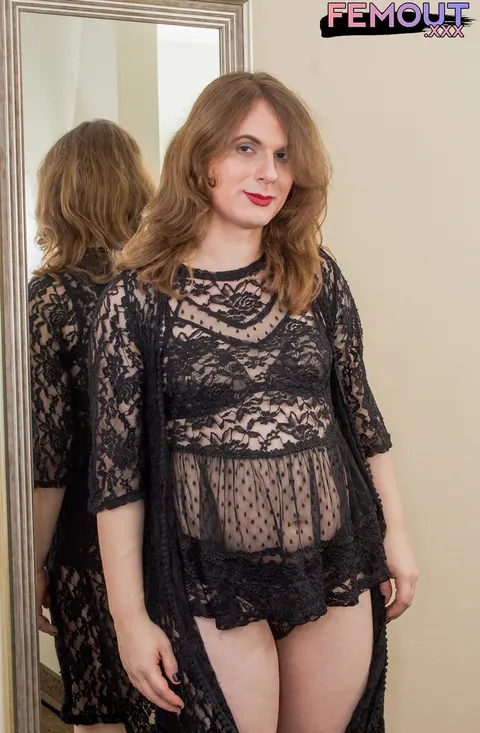 Thick Trans Woman Strips Nude and Poses with a Dildo – photo 1 of 16