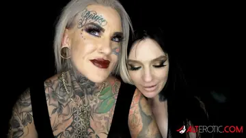 Misha Montana – Tattooed Blonde and Brunette MILFs Fuck with a Strap-On