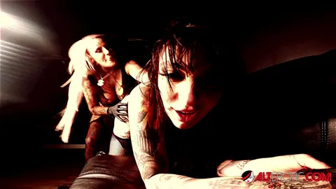 Evilyn Ink: Tattooed Blonde and Brunette MILFs Fuck with a Strap-On – photo 13 of 16