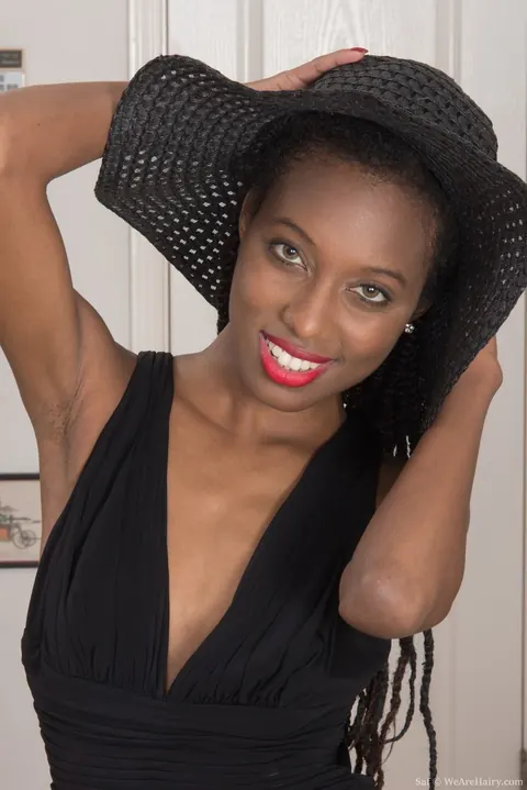 Slim Ebony Brunette Spreads Her Hairy Pussy – photo 1 of 16