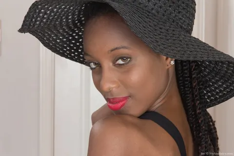 Slim Ebony Brunette Spreads Her Hairy Pussy – photo 2 of 16