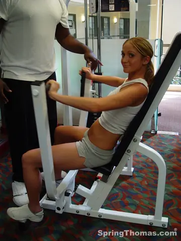 Tall Blonde Takes Three Black Men in the Gym