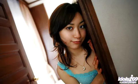 Momo Yoshizawa: Petite Asian Redhead in Lingerie Spreads Her Hairy Pussy – photo 7 of 15