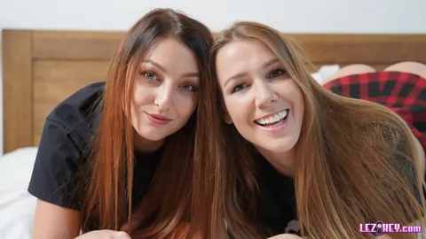 Alexis Crystal & Katy Rose: Czech Brunettes in Uniforms Spread and Lick – photo 1 of 20