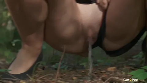 Diana Sweet: European Brunette Exposes Her Shaved Pussy in the Forest – photo 6 of 15