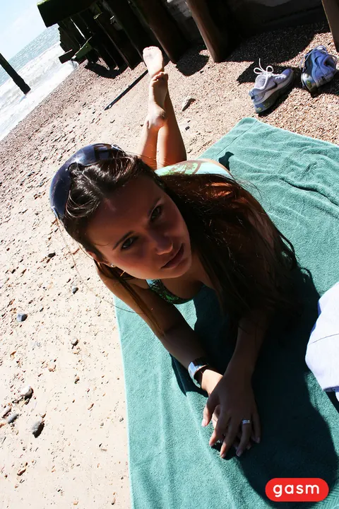 Claudia Rossi: Brunette MILF in a Bikini Fucks a Black Man on the Beach – photo 6 of 15