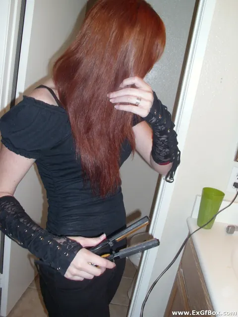 Curly Redhead Strips Off Her Lingerie and Spreads Her Shaved Pussy – photo 2 of 20