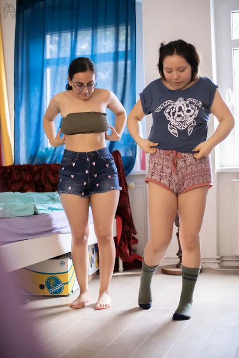 Yasmeena: Hairy Asian Brunette Undresses Partner for Lesbian Fingering and Licking – photo 20 of 21