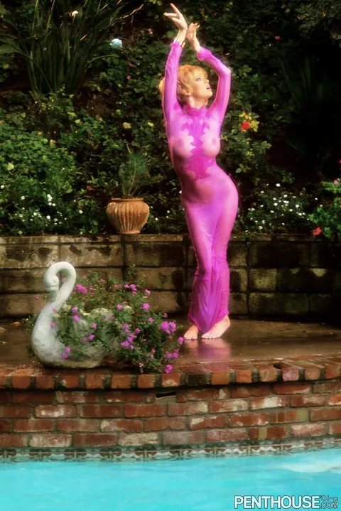 Jenna Jameson: Blonde MILF with Big Tits Strips Out of Her Dress Outdoors – photo 1 of 20