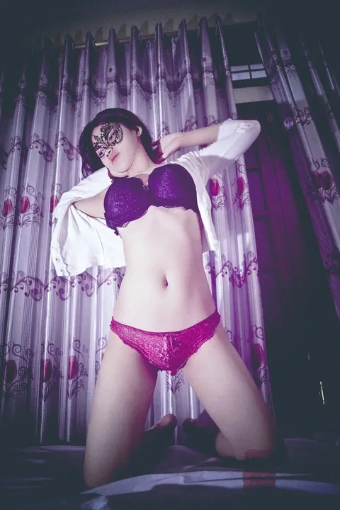 Petite Asian Brunette Spreads in Lingerie and Glasses – photo 7 of 21