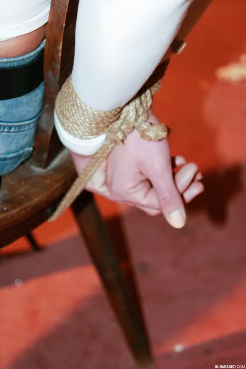 Busty Redhead in Jeans Tied Up for Lesbian Bondage – photo 3 of 21
