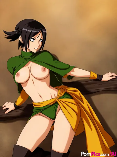 AI-Generated Busty Brunette with Short Hair Spreads Outdoors – photo 4 of 10