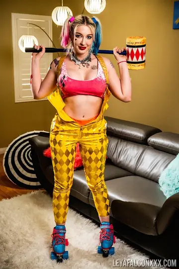 Tattooed Blondes Use Dildos and Lick Pussy in Halloween Lesbian Play