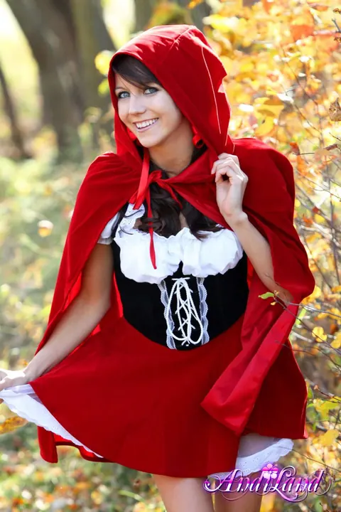 Andi Land: Skinny Cosplay Brunette Strips Out of Her Costume Outdoors – photo 1 of 15