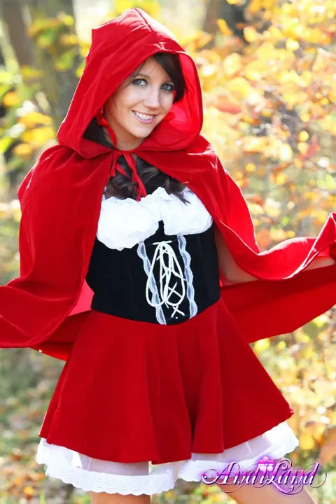 Andi Land: Skinny Cosplay Brunette Strips Out of Her Costume Outdoors – photo 5 of 15
