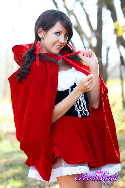 Andi Land: Skinny Cosplay Brunette Strips Out of Her Costume Outdoors – photo 7 of 15