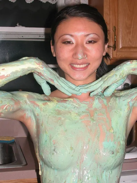 Kiana Li: Petite Asian Brunette Strips and Spreads in the Kitchen – photo 21 of 21
