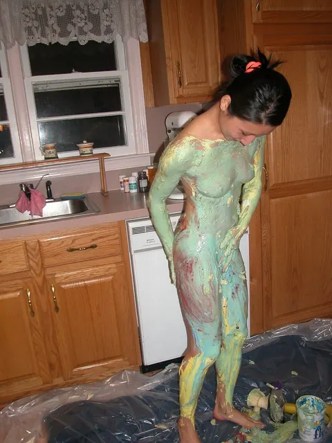 Kiana Li: Petite Asian Brunette Strips and Spreads in the Kitchen – photo 15 of 21