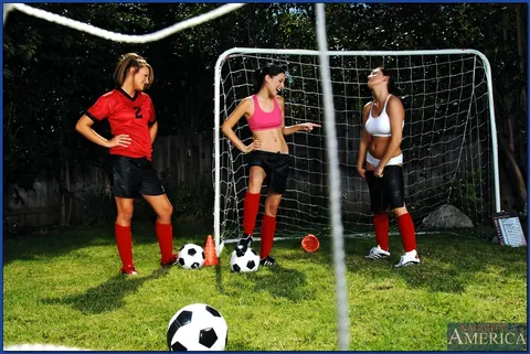 Carmen McCarthy: Thick Latinas in Soccer Shorts Share a Dick Outdoors – photo 8 of 21