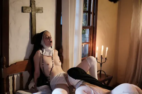 Charlotte Stokely: Two Blonde Nuns Undress and Eat Pussy in a Lesbian Set – photo 12 of 17
