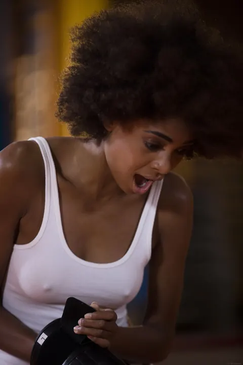 Erika Kortni: Athletic Brunette and Ebony Lesbian Lick and Finger Each Other – photo 2 of 21