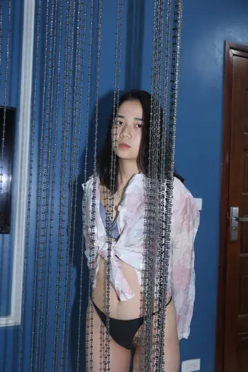 Asian Woman in Panties Gives a Handjob
