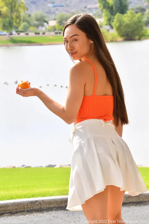Natasha Ty: Brunette Asian Babe Flashes Her Ass and Pussy Outdoors – photo 12 of 21