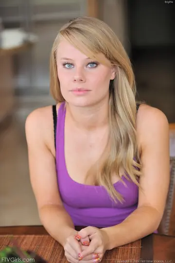 Blonde with Blue Eyes Undresses and Uses a Dildo Outdoors