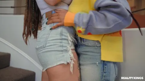 Indica Flower & Jenna Foxx: Busty Brunette Enjoys Interracial Lesbian Sex – photo 1 of 20
