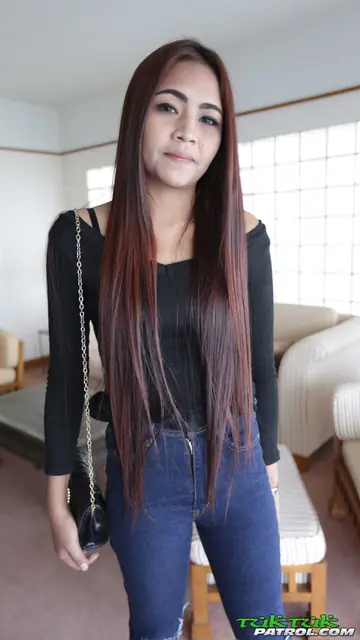 Petite Asian Redhead Strips Out of Her Jeans for Anal Sex
