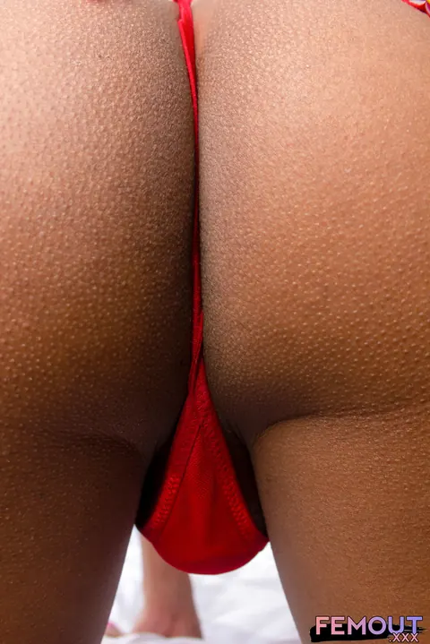 Thick Ebony Trans Woman Poses in Panties Then Strips Nude – photo 5 of 16