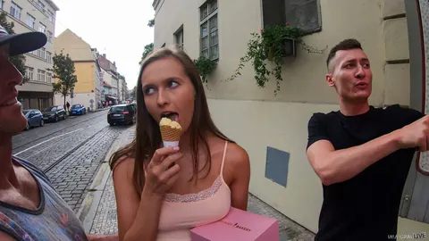 Stacy Cruz: Czech Redhead in Shorts Rides Outdoors and Takes Cum on Her Ass – photo 8 of 20