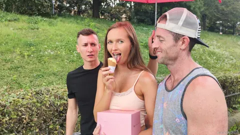 Stacy Cruz: Czech Redhead in Shorts Rides Outdoors and Takes Cum on Her Ass – photo 6 of 20