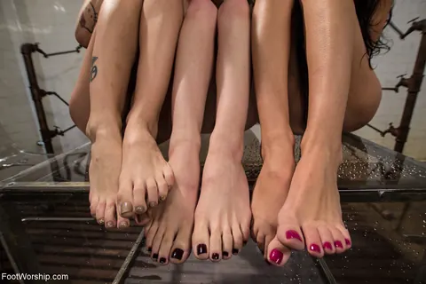 Brandy Aniston: Busty Blonde and Brunette MILFs Restrained and Spread for Foot Play – photo 2 of 16