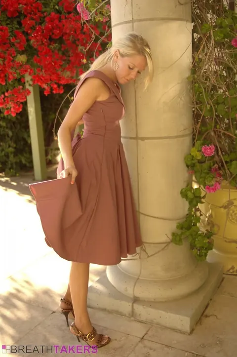 Brynn Tyler: Blonde PAWG Flashes Thong Under Skirt in High Heels – photo 8 of 12