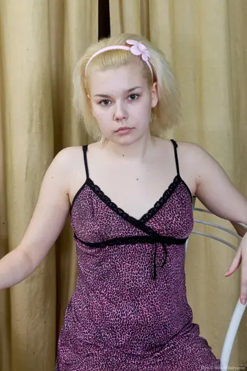 Blonde Woman Fingers Her Hairy Pussy and Spreads Wide