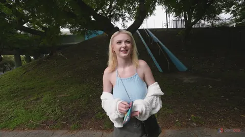 Carrie Sage: Blonde with Big Natural Tits Rides Cock in a Van Outdoors – photo 9 of 21