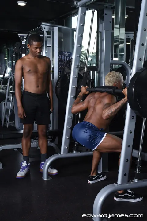 Two Thick Hairy Men Bareback Anal Fuck in the Gym Until They Cum – photo 3 of 20