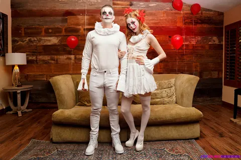 Scarlet Skies: Petite Redhead in Halloween Costume Fucks and Spreads Her Legs – photo 5 of 21