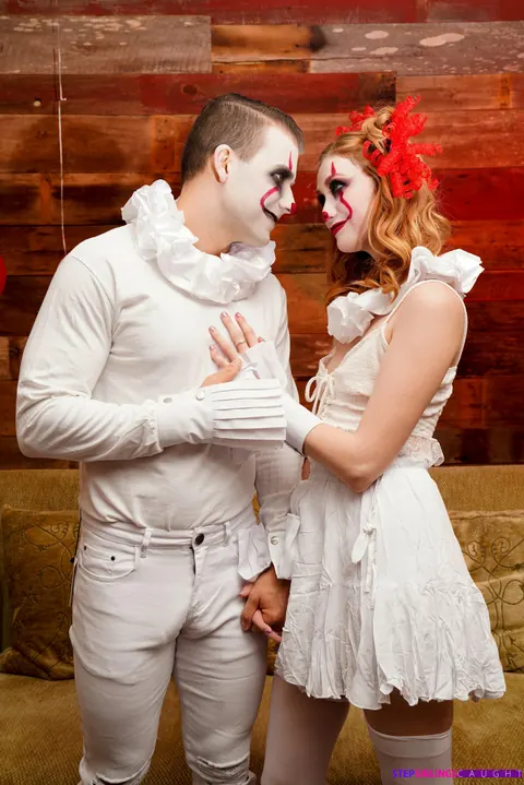 Scarlet Skies: Petite Redhead in Halloween Costume Fucks and Spreads Her Legs – photo 18 of 21