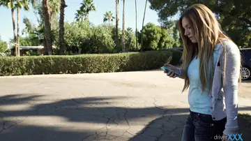 Busty Blonde in Jeans Takes Anal Doggy Style Outdoors