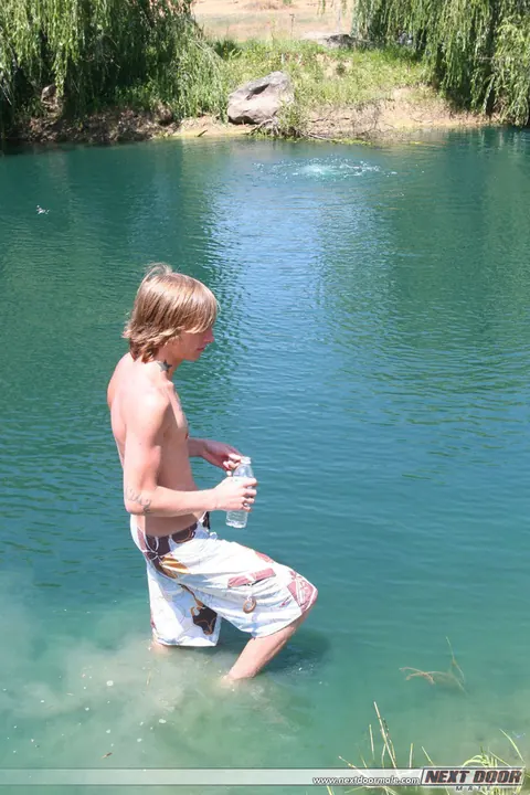 Athletic Guy Strips Nude and Shows His Cock Outdoors – photo 5 of 20
