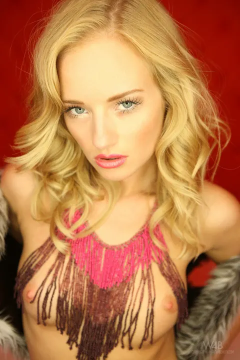 Slim Blonde with Big Tits Strips Off Her Stockings and Heels – photo 2 of 21