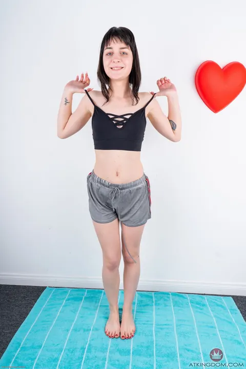 Nala Nova: Slim Brunette Eases Down and Spreads Her Shaved Pussy Wide – photo 2 of 21