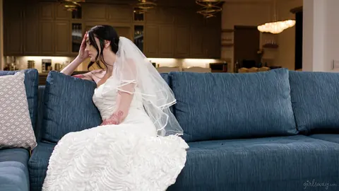 Charlotte Sins: Tall Busty Brunette Bride and Her Partner Finger and Lick Each Other – photo 5 of 20