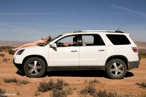 Cherry Torn: Tattooed Blonde with Big Tits Tied to Car in Desert – photo 5 of 20