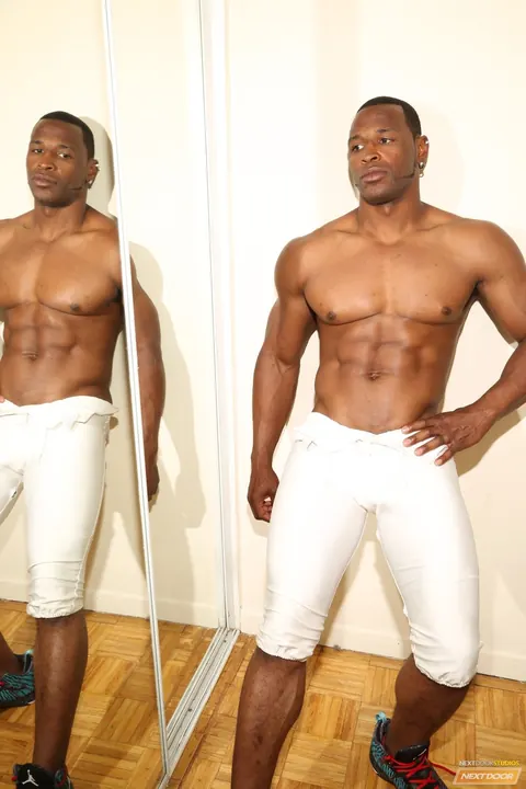 Thick Black Wrestler Strips Naked and Spreads His Big Ass – photo 12 of 21
