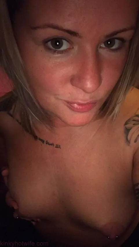 Blonde MILF Strips for a Selfie Showing Her Pierced Nipples – photo 7 of 15